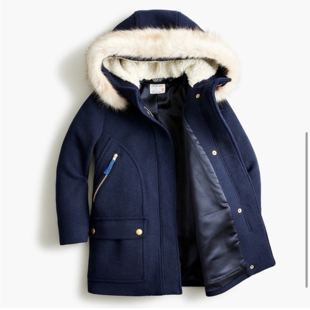 Crewcuts Navy Blue Wool Stadium Kids Coat Size 4-5 - Picture 3 of 11